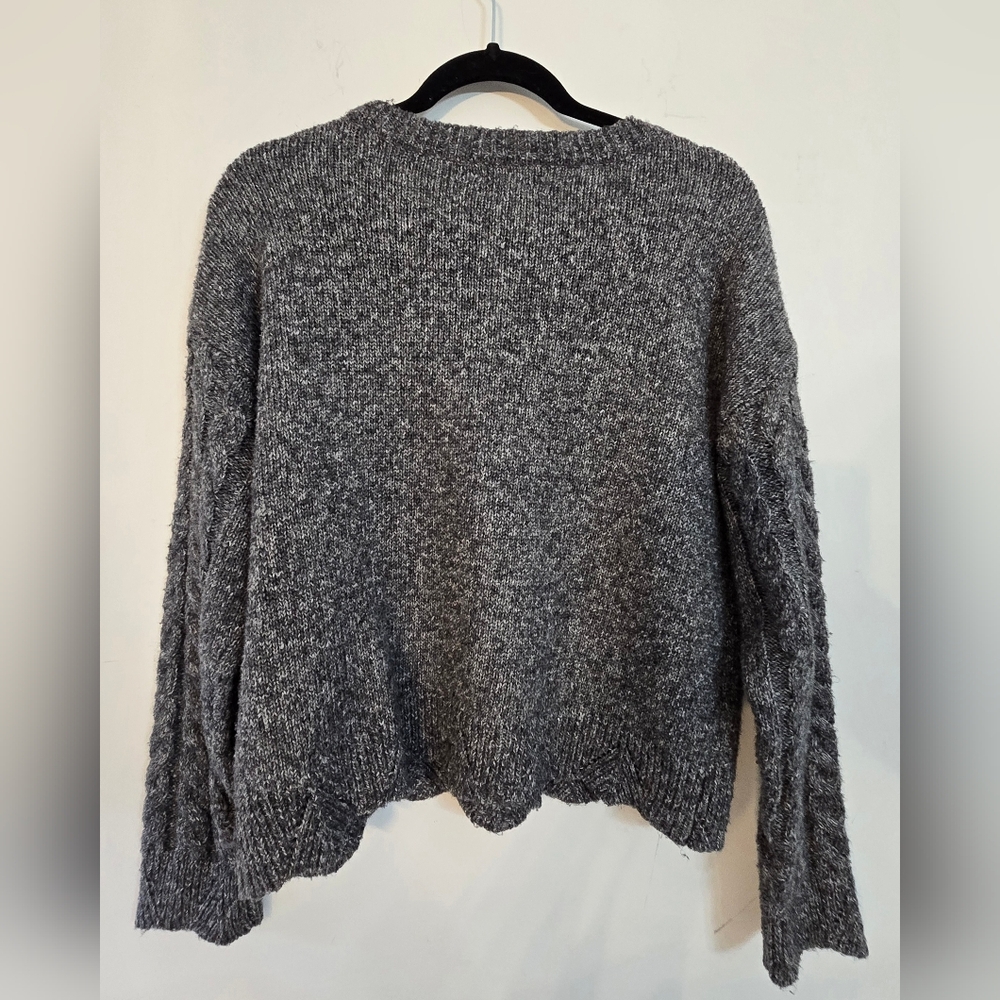Lucky Brand Charcoal Cable Knit Slouchy Sweater. Excellent Condition. - Picture 5 of 8